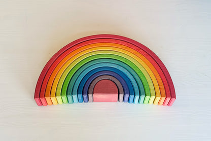 12 Pcs Large Wooden Rainbow Stacker