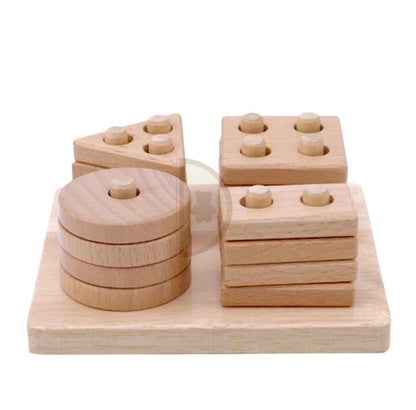 Montessori Wooden Geometric Stacker