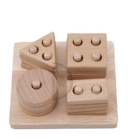 Montessori Wooden Geometric Stacker