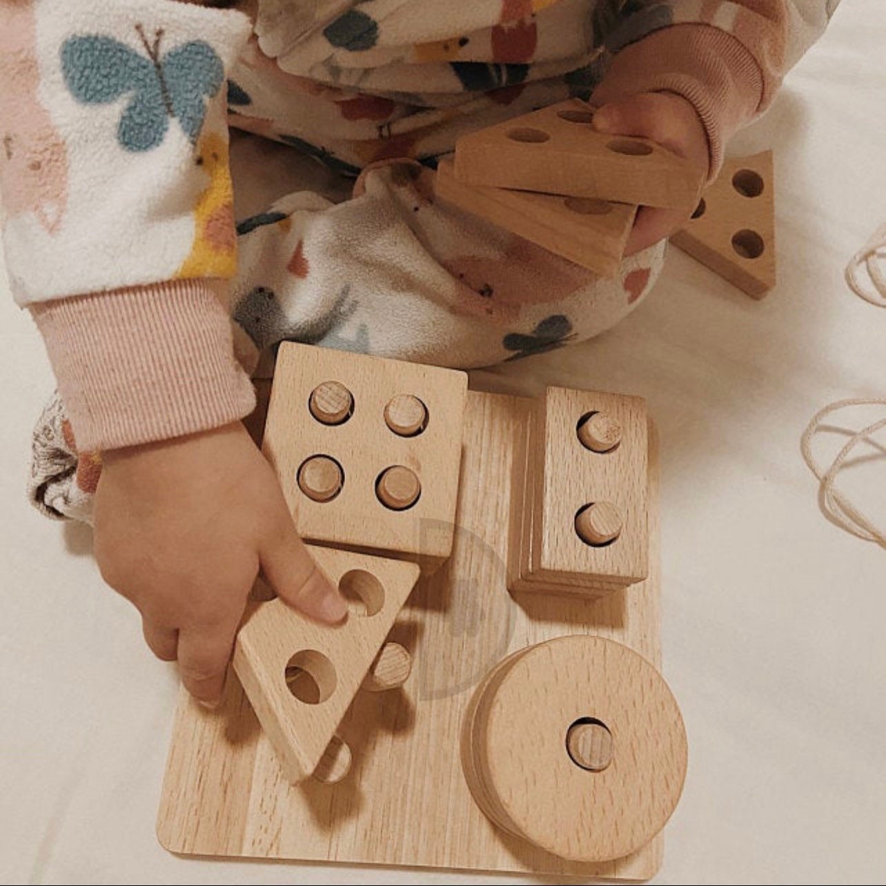 Montessori Wooden Geometric Stacker