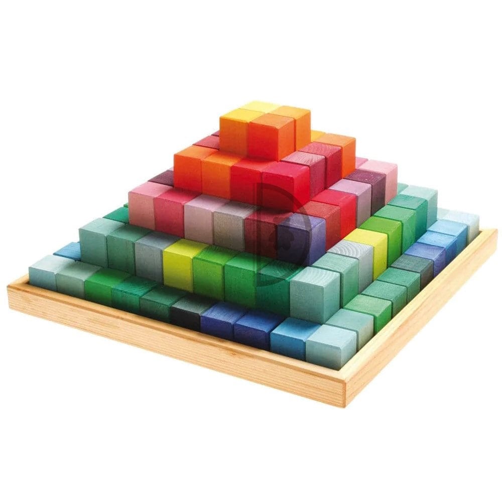 xLarge Stepped Pyramid Wooden Building Blocks - 100 Pcs